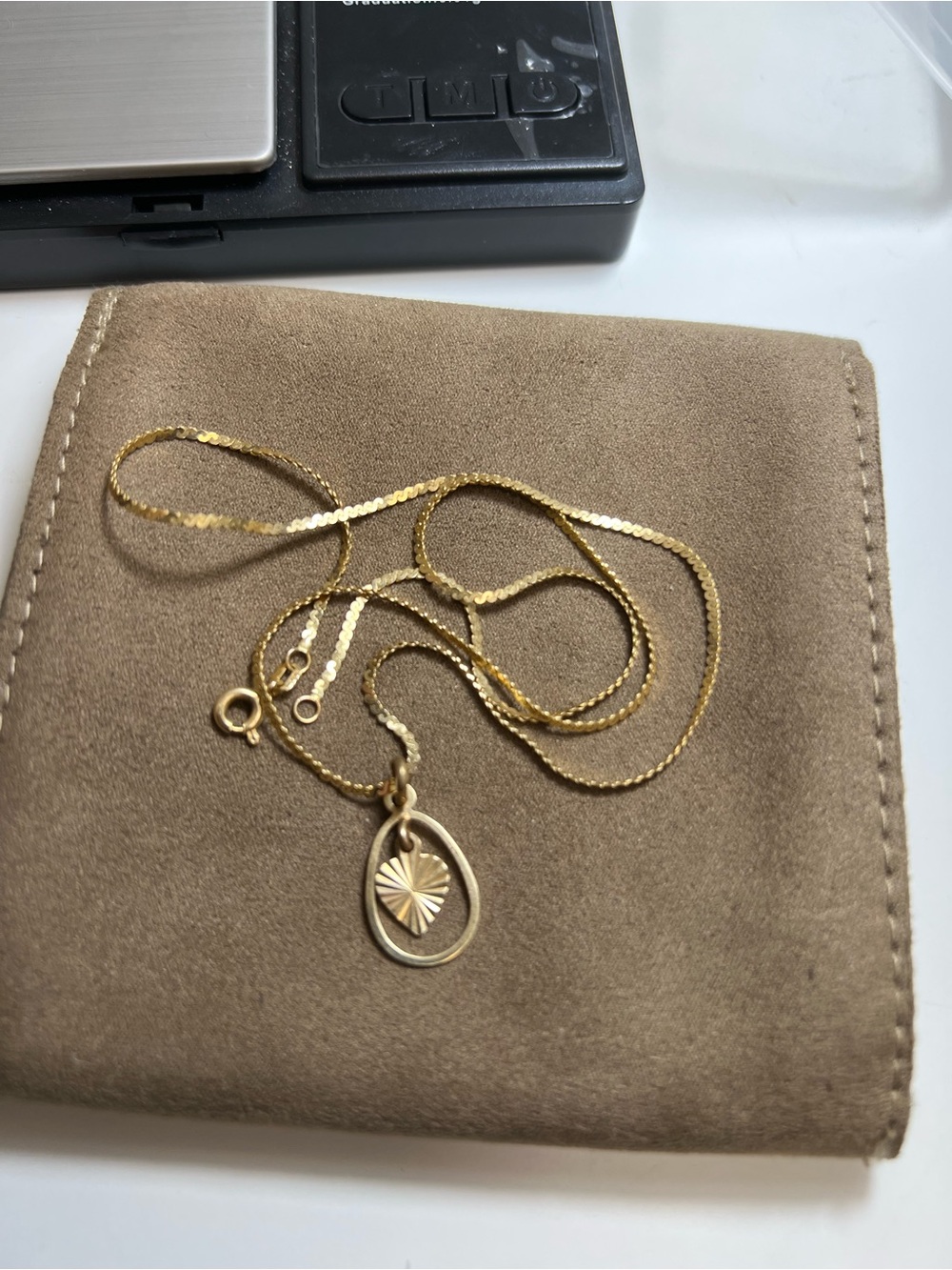 14K Gold Heart Pendant Necklace